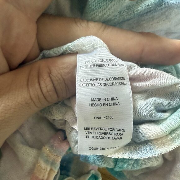 PEEK Girls Toddler Rainbow Striped Blouse Top Size 2T Boho Beachy Resort Cotton - Picture 7 of 7